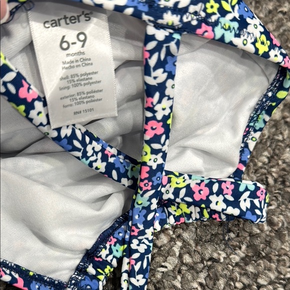 Carter's Baby Girl Size 6-9M Floral One Piece Swimsuit Blue, Pink, Yellow NWOT - Picture 5 of 5